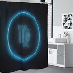 Blue Virgo Zodiac Sign Print Shower Curtain