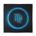 Blue Virgo Zodiac Sign Print Silk Bandana