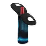 Blue Virgo Zodiac Sign Print Single Neoprene Wine Tote