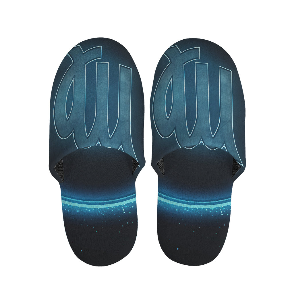 Blue Virgo Zodiac Sign Print Slippers