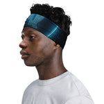 Blue Virgo Zodiac Sign Print Sports Headband