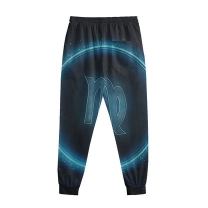 Blue Virgo Zodiac Sign Print Sweatpants