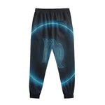 Blue Virgo Zodiac Sign Print Sweatpants