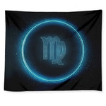 Blue Virgo Zodiac Sign Print Tapestry