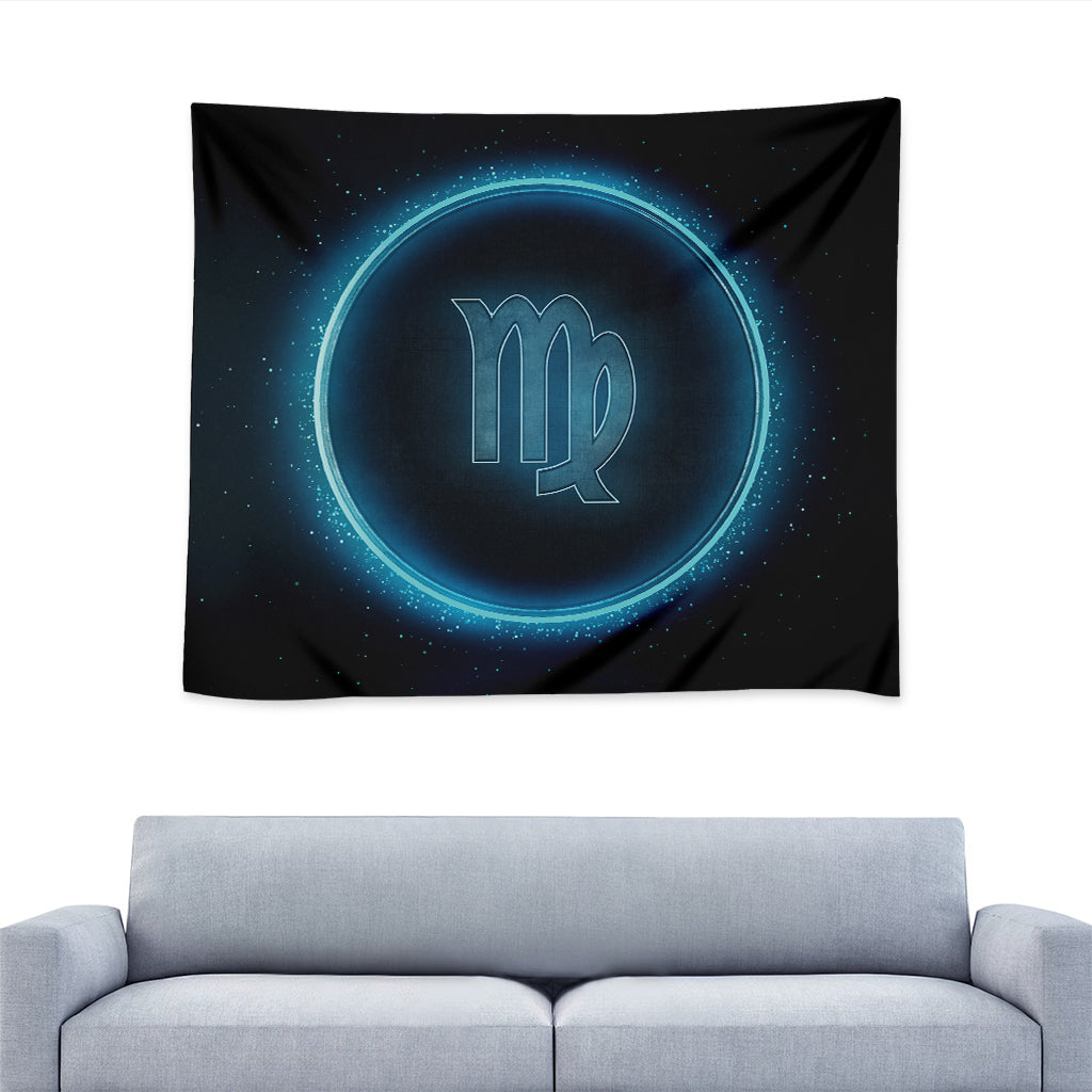 Blue Virgo Zodiac Sign Print Tapestry