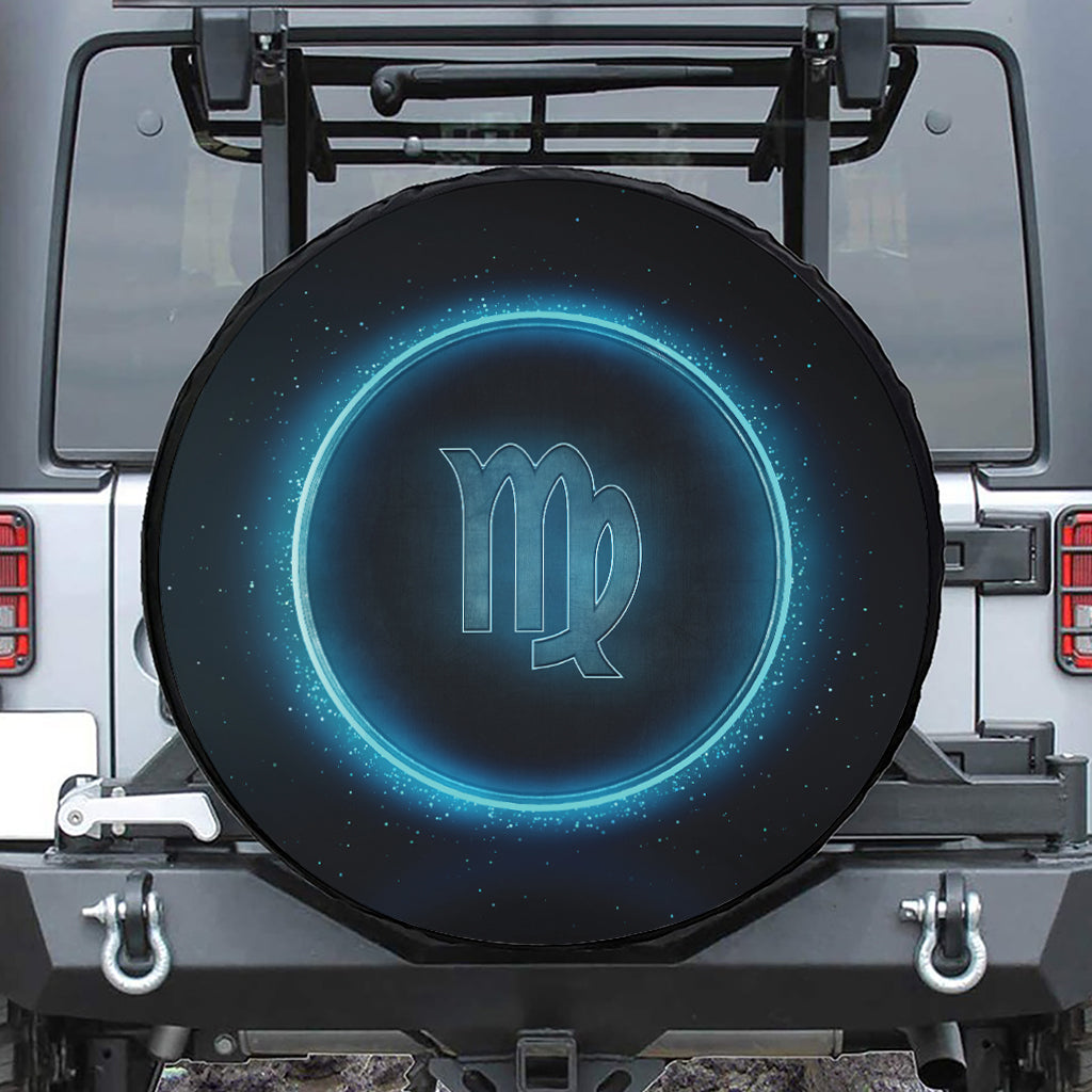 Blue Virgo Zodiac Sign Print Tire Cover