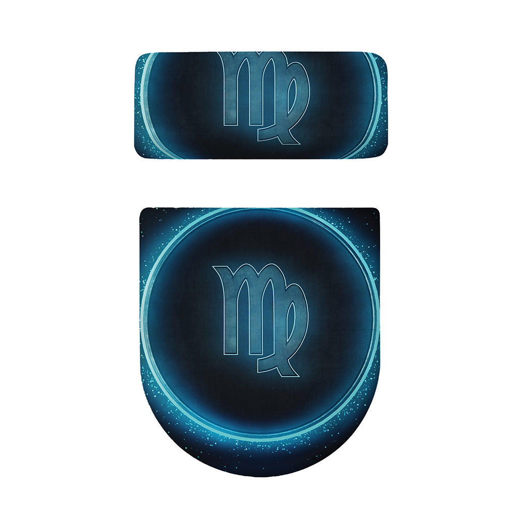 Blue Virgo Zodiac Sign Print Toilet Lid And Tank Cover Set
