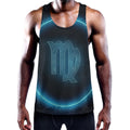 Blue Virgo Zodiac Sign Print Men's Workout Tank Top
