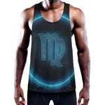 Blue Virgo Zodiac Sign Print Training Tank Top