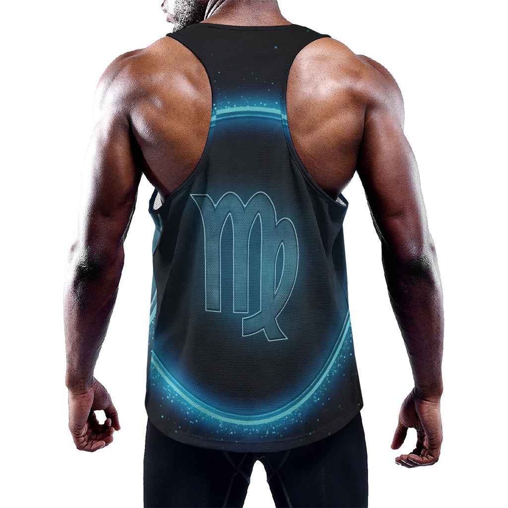 Blue Virgo Zodiac Sign Print Training Tank Top