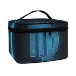 Blue Virgo Zodiac Sign Print Travel Makeup Bag