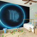 Blue Virgo Zodiac Sign Print Wall Sticker