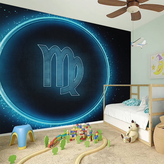 Blue Virgo Zodiac Sign Print Wall Sticker