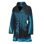 Blue Virgo Zodiac Sign Print Women's Bathrobe