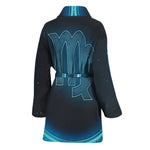Blue Virgo Zodiac Sign Print Women's Bathrobe