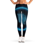 Blue Virgo Zodiac Sign Print Women's Leggings