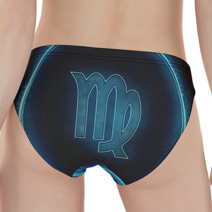 Blue Virgo Zodiac Sign Print Women's Panties