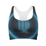 Blue Virgo Zodiac Sign Print Women's Sports Bra