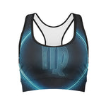 Blue Virgo Zodiac Sign Print Women's Sports Bra