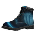 Blue Virgo Zodiac Sign Print Padded Collar Lace Up Boots