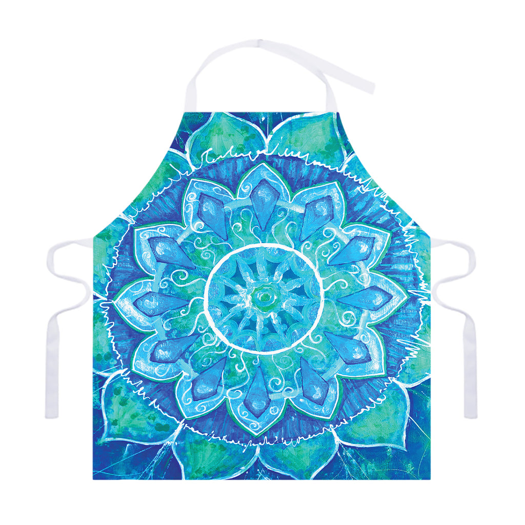 Blue Vishuddha Chakra Mandala Print Adjustable Apron