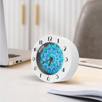 Blue Vishuddha Chakra Mandala Print Alarm Clock