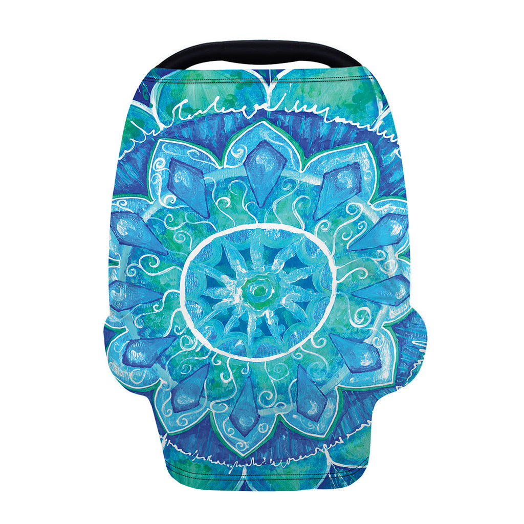 Blue Vishuddha Chakra Mandala Print Baby Seat Cover