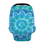 Blue Vishuddha Chakra Mandala Print Baby Seat Cover