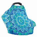Blue Vishuddha Chakra Mandala Print Baby Seat Cover