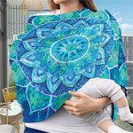 Blue Vishuddha Chakra Mandala Print Baby Seat Cover