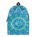 Blue Vishuddha Chakra Mandala Print School Backpack