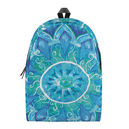 Blue Vishuddha Chakra Mandala Print Backpack