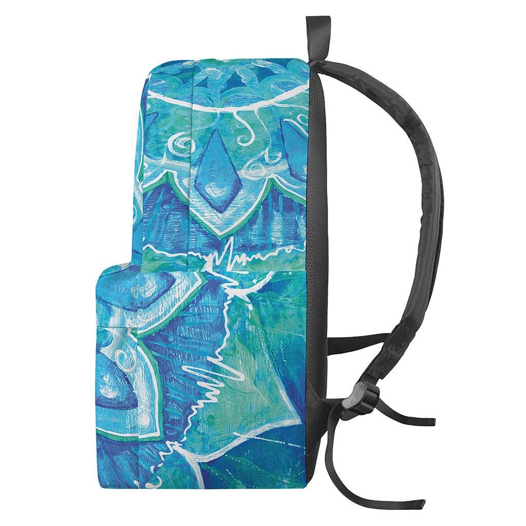 Blue Vishuddha Chakra Mandala Print Backpack