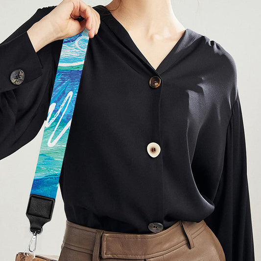 Blue Vishuddha Chakra Mandala Print Bag Strap