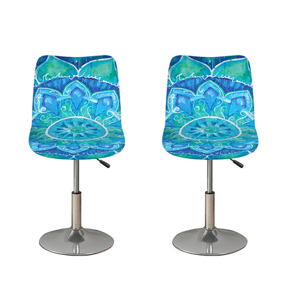 Blue Vishuddha Chakra Mandala Print Bar Stool Covers