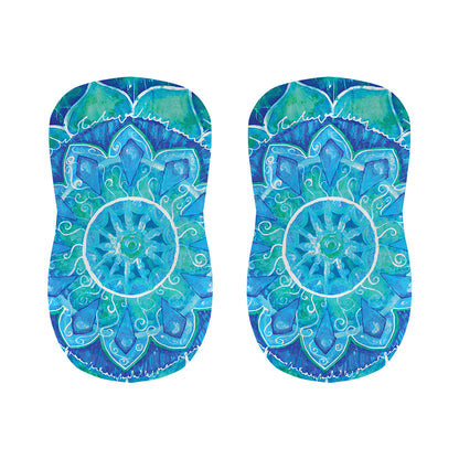 Blue Vishuddha Chakra Mandala Print Bar Stool Covers