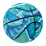 Blue Vishuddha Chakra Mandala Print Basketball