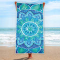 Blue Vishuddha Chakra Mandala Print Beach Towel