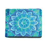 Blue Vishuddha Chakra Mandala Print Bifold Wallet