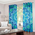 Blue Vishuddha Chakra Mandala Print Blackout Grommet Curtains