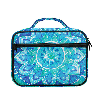 Blue Vishuddha Chakra Mandala Print Briefcase Bible Bag