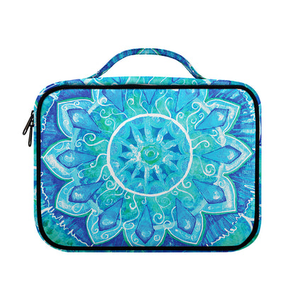 Blue Vishuddha Chakra Mandala Print Briefcase Bible Bag