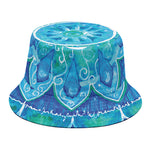 Blue Vishuddha Chakra Mandala Print Bucket Hat