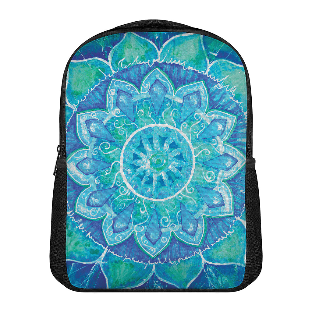 Blue Vishuddha Chakra Mandala Print Casual Backpack