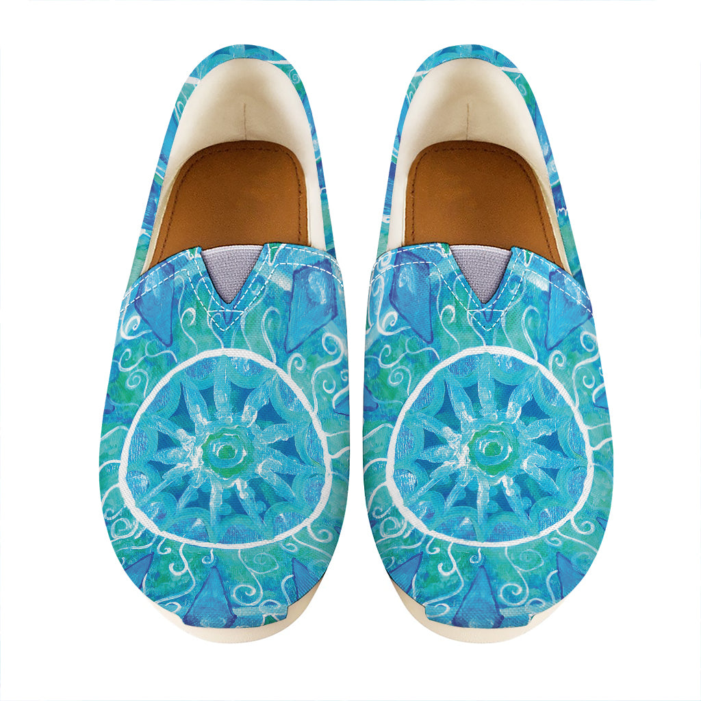 Blue Vishuddha Chakra Mandala Print Casual Shoes