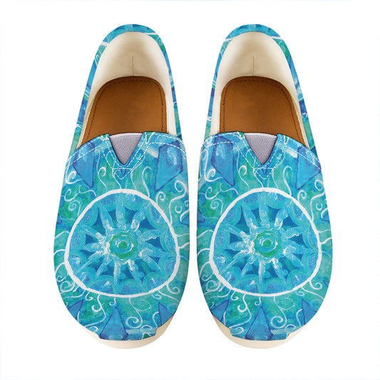 Blue Vishuddha Chakra Mandala Print Casual Shoes
