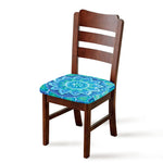 Blue Vishuddha Chakra Mandala Print Chair Cushion Cover