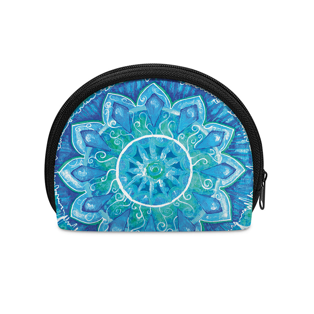 Blue Vishuddha Chakra Mandala Print Coin Purse
