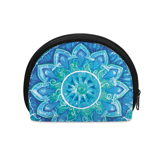 Blue Vishuddha Chakra Mandala Print Coin Purse