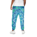 Blue Vishuddha Chakra Mandala Print Cotton Pants